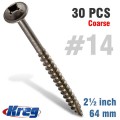 Kreg SML-C2X250-30 - Pk30 2-1/2" #14 Coarse Washer Head Pocket Screws
